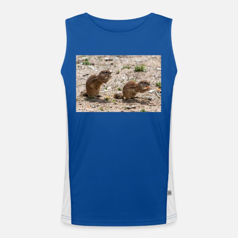 African ground squirrels Borstenhörnchen Xerus Men's Functional Contrast Tank Top 