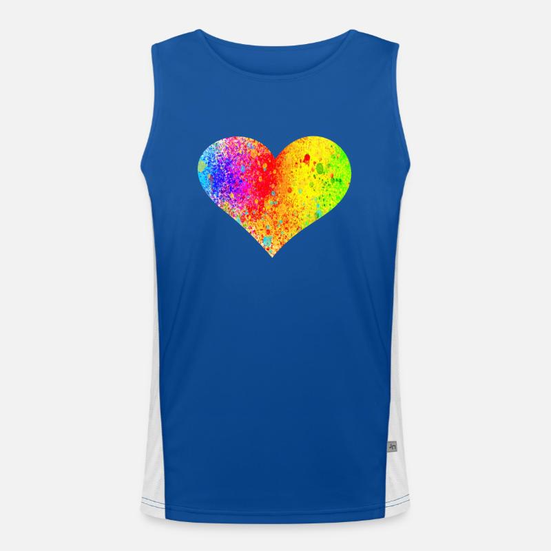 Regenbogen Herz Funktionelles Kontrast-Tank Top für Männer 