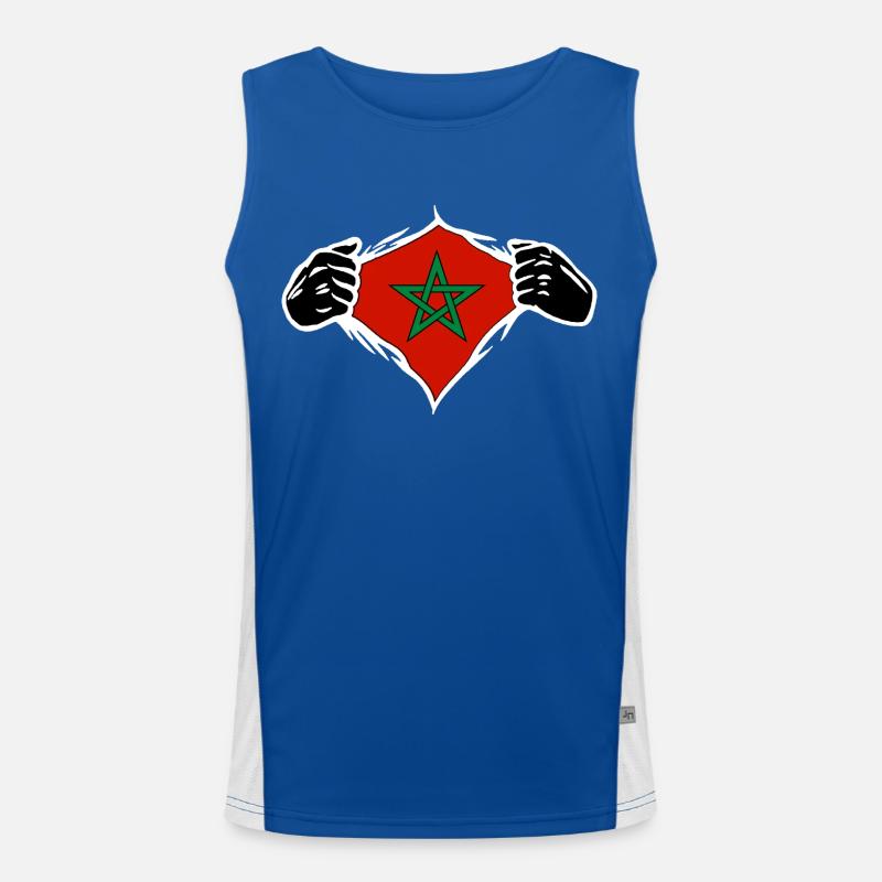 Drapeau du Maroc en force Débardeur respirant contrasté Homme 