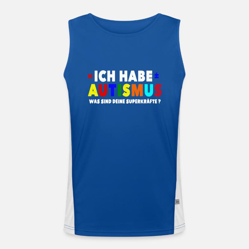 Ich bin Autist Was sind deine Autismus Funktionelles Kontrast-Tank Top für Männer 