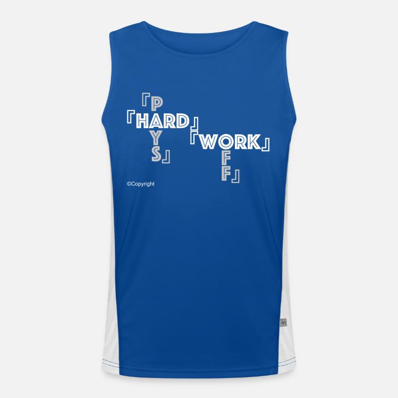 Harte Arbeit Weiß Funktionelles Kontrast-Tank Top für Männer 