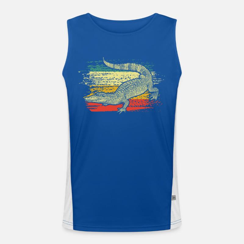 Alligator Krokodil Funktionelles Kontrast-Tank Top für Männer 