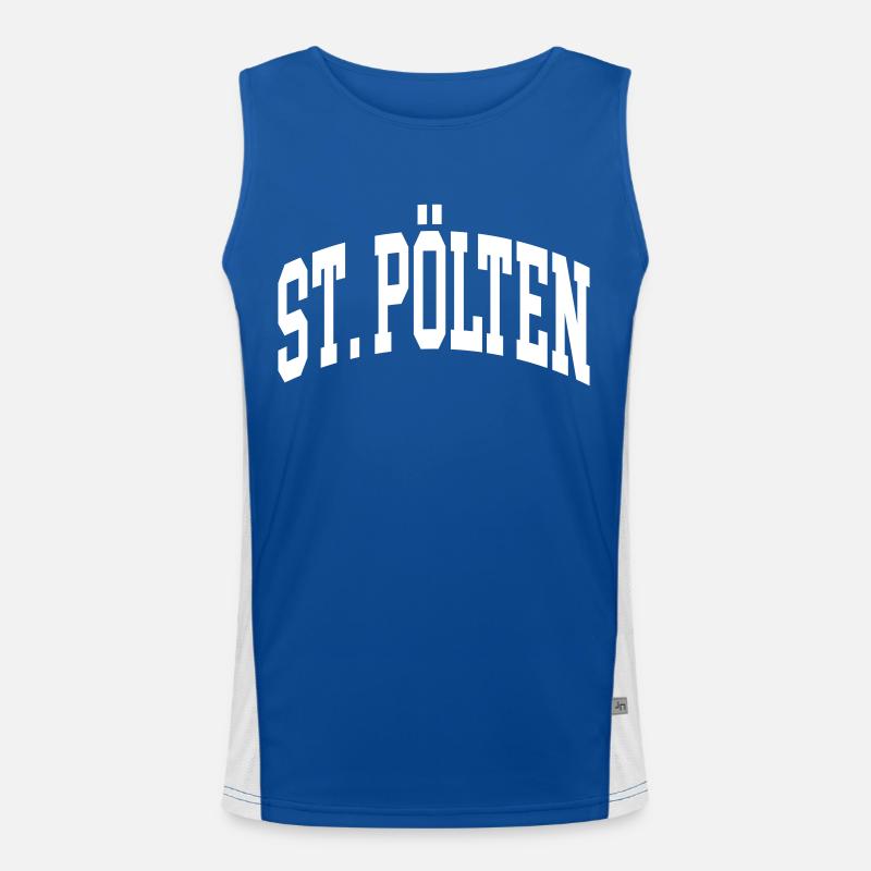 St. Pölten - Men's Functional Contrast Tank Top  - royal/white