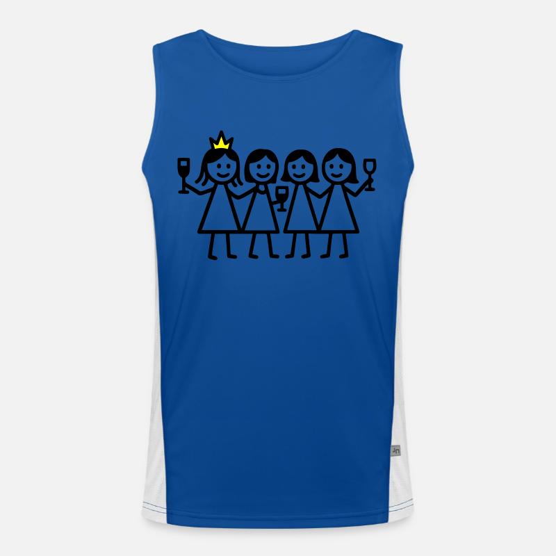 Hen Birthday - Men's Functional Contrast Tank Top  - royal/white