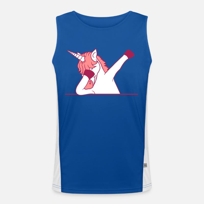 text box write shield wall dabbing unicorn d Men's Functional Contrast Tank Top 