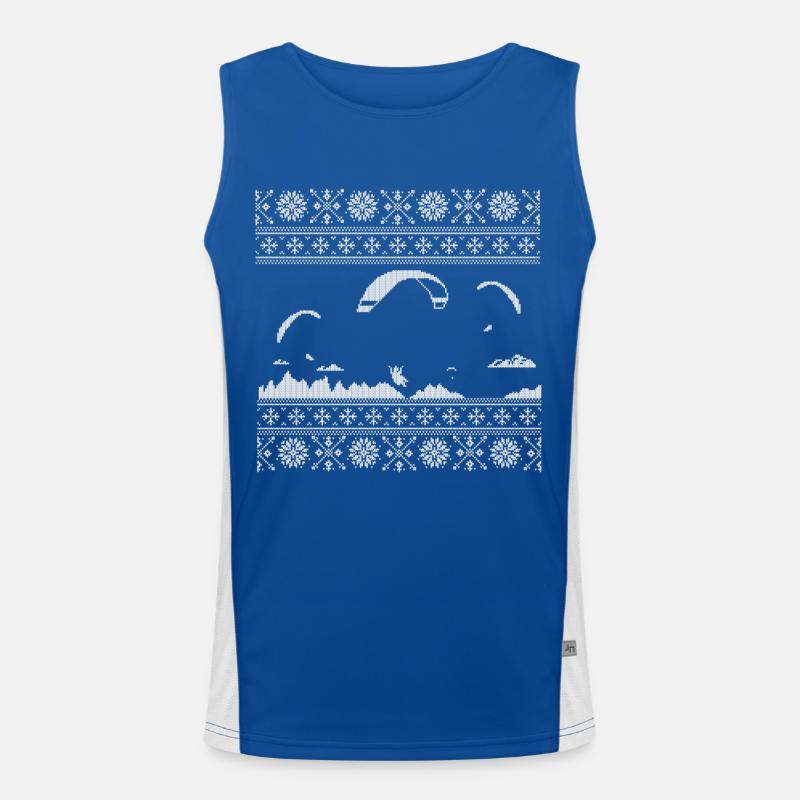 Paraglider Knitting Pattern - Men's Functional Contrast Tank Top  - royal/white