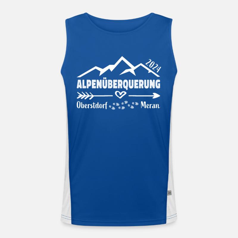 Alpenüberquerung E5 Oberstdorf Meran 2024 Funktionelles Kontrast-Tank Top für Männer 