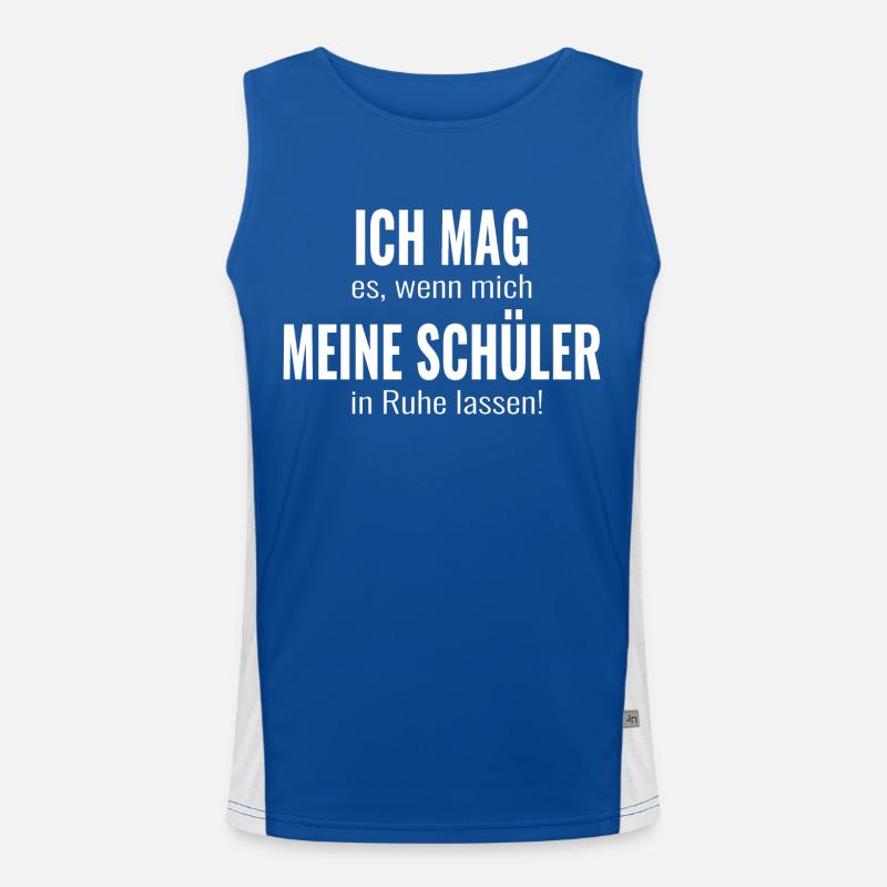 Lehrer Lehrerin Geschenk Cooler Spruch Funktionelles Kontrast-Tank Top für Männer 