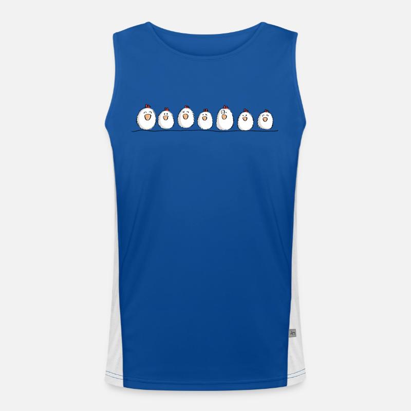Hühner auf der Hühnerstange Funktionelles Kontrast-Tank Top für Männer 