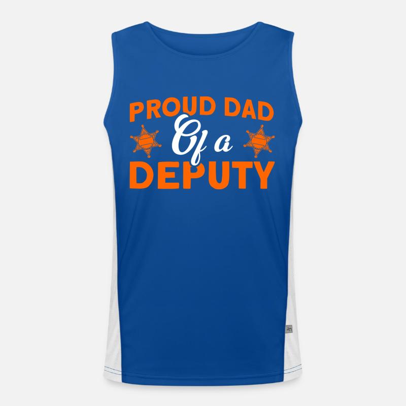 Stolzer Papa Hilfssheriff Papa Vater Funktionelles Kontrast-Tank Top für Männer 