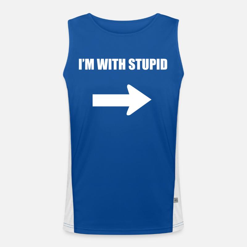 Ich bin mit dumm - weiß Funktionelles Kontrast-Tank Top für Männer 
