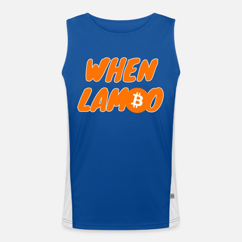 Krypto When Lambo BTC Bitcoin 1 Funktionelles Kontrast-Tank Top für Männer 