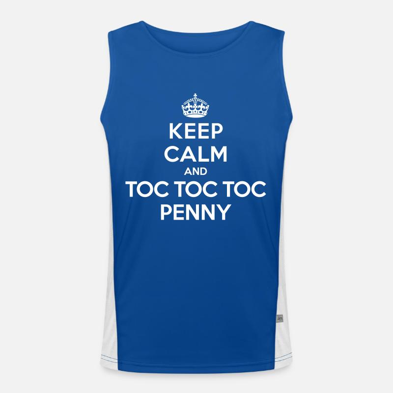 Keep calm and toc toc toc Penny (Big Bang Theory) Débardeur respirant contrasté Homme 