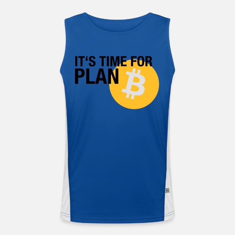 IT'S TIME FOR PLAN B (BITCOIN) Funktionelles Kontrast-Tank Top für Männer 