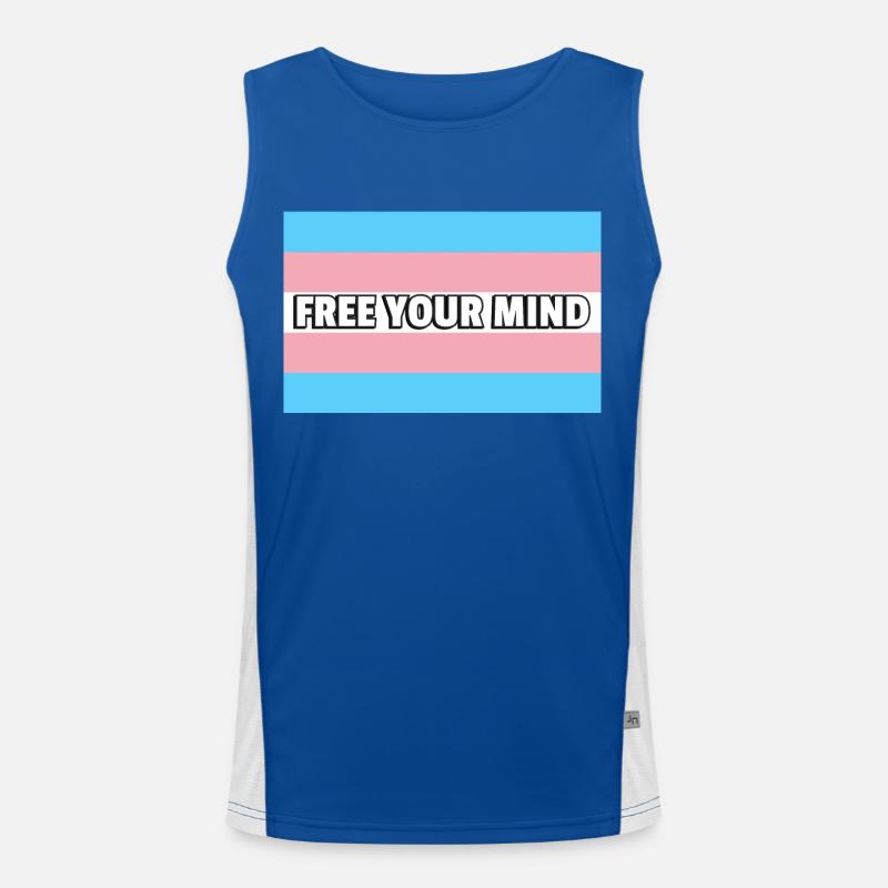 Trans Pride BEFREIEN SIE IHREN GEIST Funktionelles Kontrast-Tank Top für Männer 