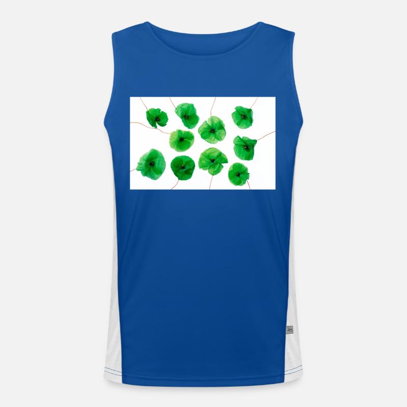 Fleur de pavot Vert Blanc Débardeur respirant contrasté Homme 