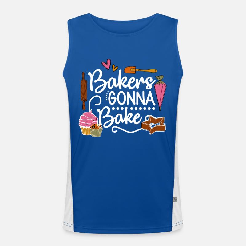 Baking Baker Baker Bakery Confectionery Cake Men's Functional Contrast Tank Top 