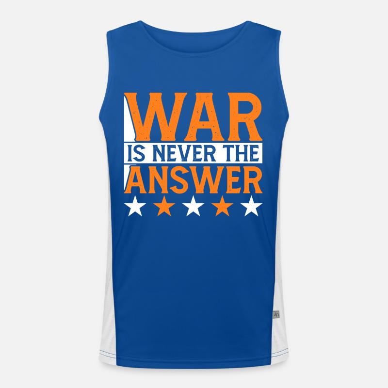 WAR IS NEVER THE ANSWER Funktionelles Kontrast-Tank Top für Männer 