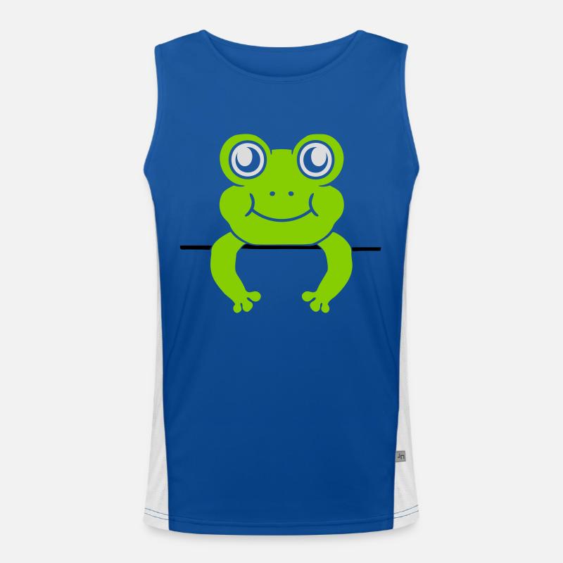 Frog Wall Shield Comic - Men's Functional Contrast Tank Top  - royal/white