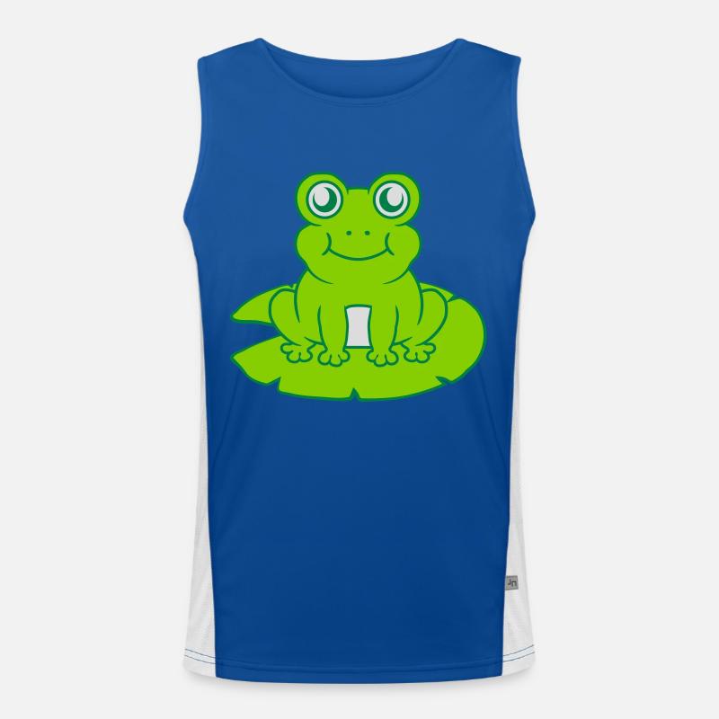 Grenouille assise nénuphar Seeblatt Débardeur respirant contrasté Homme 