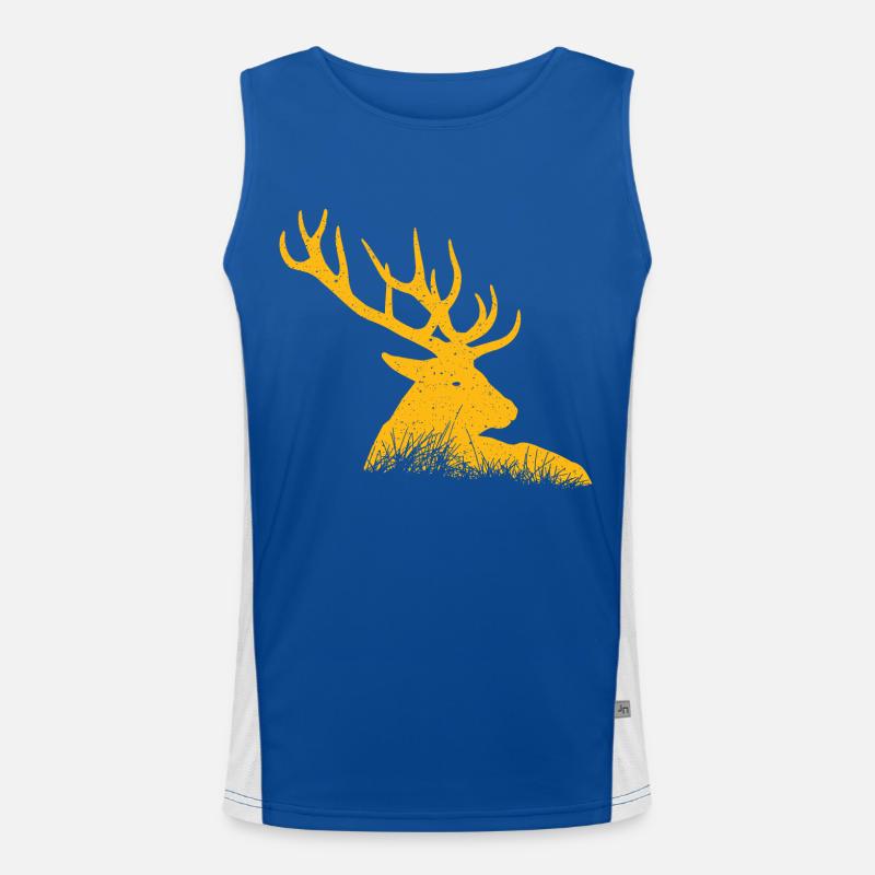 Deer - Men's Functional Contrast Tank Top  - royal/white