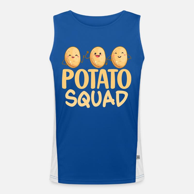 Potato Squad Vegetable Potatoes Funktionelles Kontrast-Tank Top für Männer 