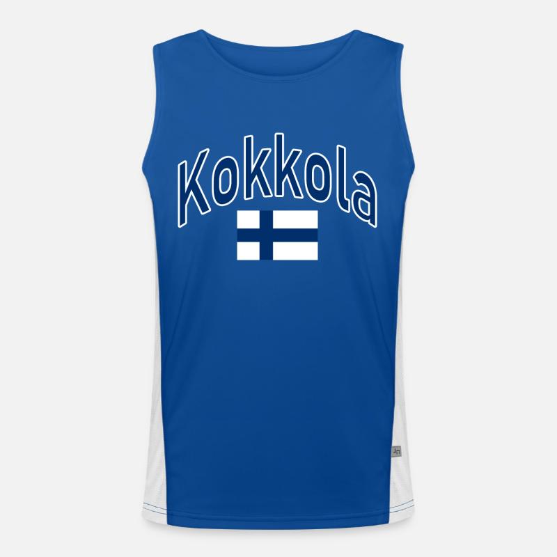 Drapeau finlandais de Kokkola Débardeur respirant contrasté Homme 
