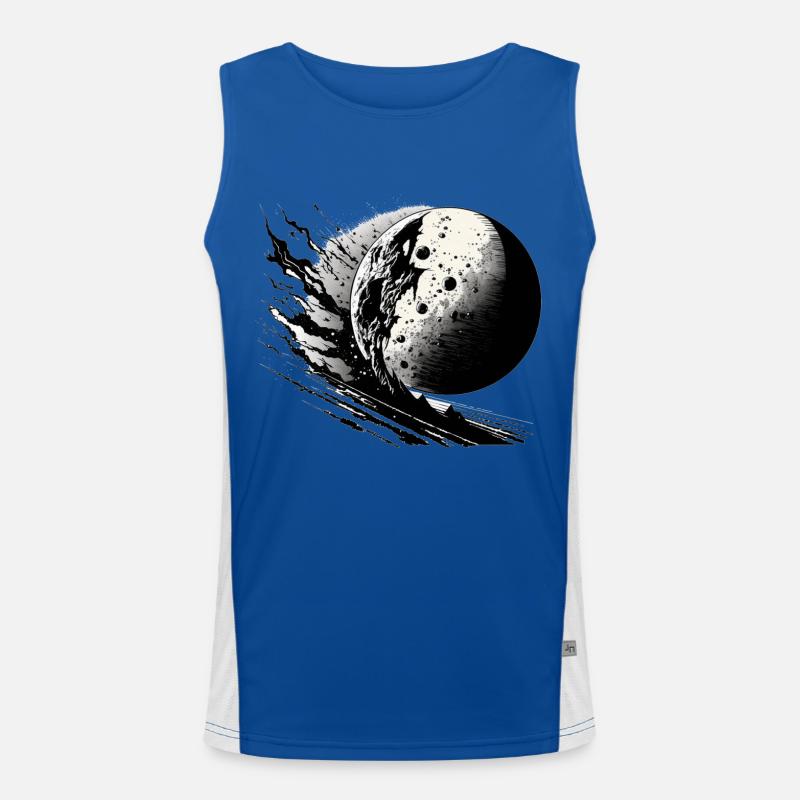 Moon 009 - Men's Functional Contrast Tank Top  - royal/white