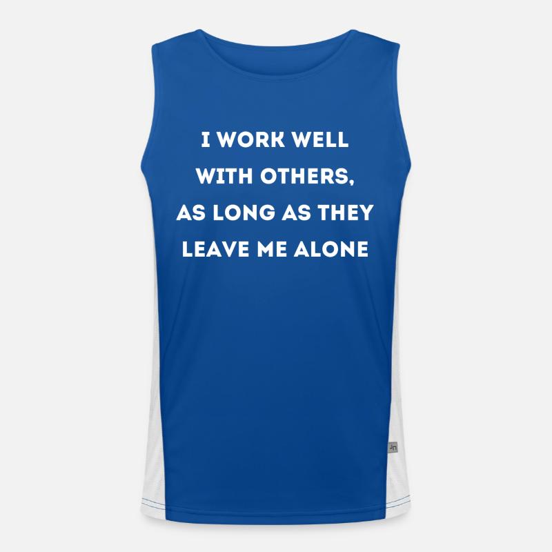 Work Saying Work - Men's Functional Contrast Tank Top  - royal/white