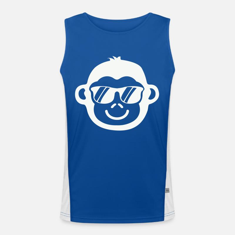 Cool Monkey - Men's Functional Contrast Tank Top  - royal/white