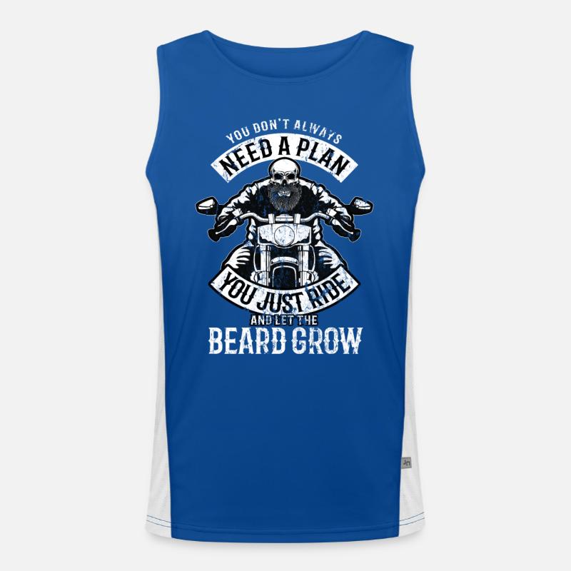 Motorrad Motorradfahrer Biker Bart Geschenkidee Funktionelles Kontrast-Tank Top für Männer 