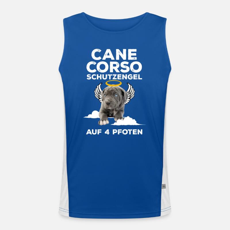 Cane Corso Schutzengel Pfoten Welpe Hund Moloss Funktionelles Kontrast-Tank Top für Männer 