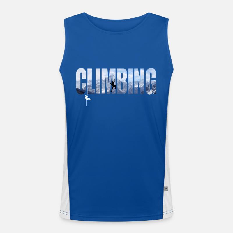 Klettern Bergsteigen Berge Kletterer Funktionelles Kontrast-Tank Top für Männer 