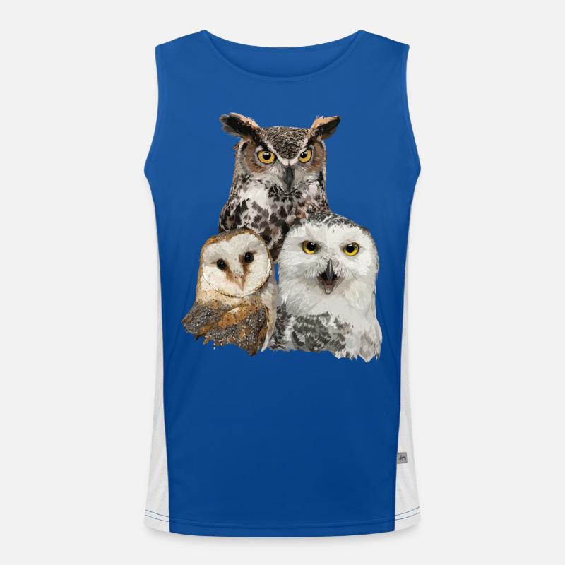 Eulen und Eule Funktionelles Kontrast-Tank Top für Männer 