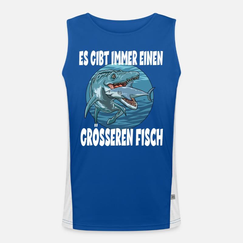 Es gibt immer einen größeren Fisch Elasmosaurus Funktionelles Kontrast-Tank Top für Männer 