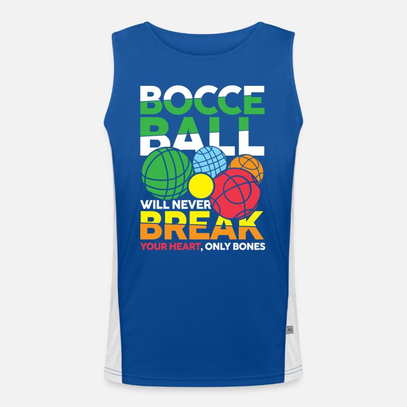 Bocce Ball Will Never Break Your Heart Funktionelles Kontrast-Tank Top für Männer 