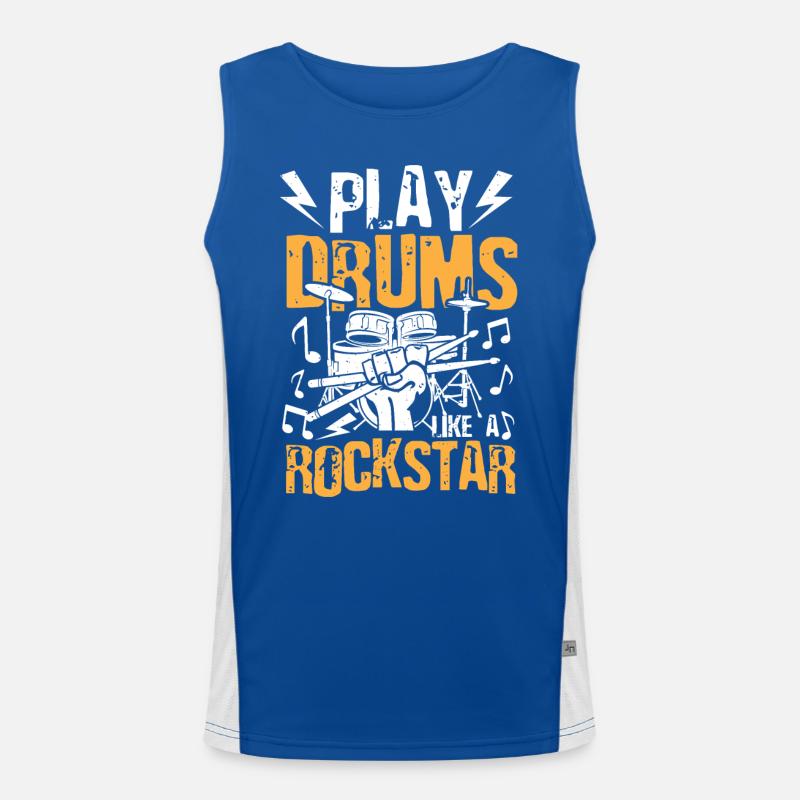 Play Drums Like A Funktionelles Kontrast-Tank Top für Männer 
