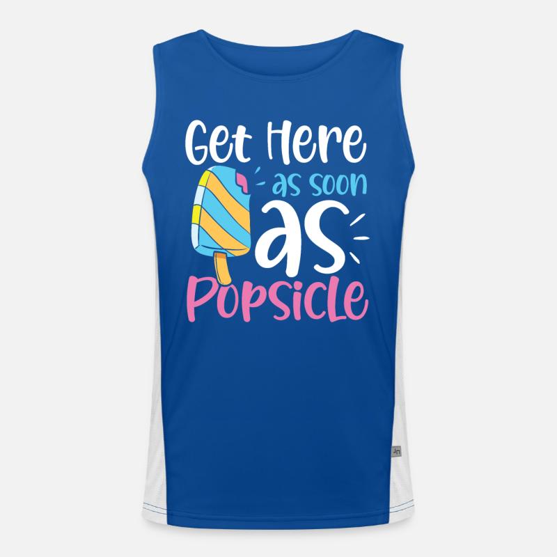 Get Here As Soon As Popsicle für eine Eis Funktionelles Kontrast-Tank Top für Männer 
