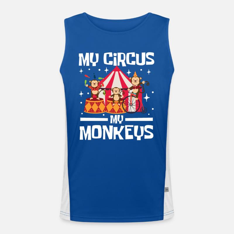 My Circus My Monkeys Funktionelles Kontrast-Tank Top für Männer 