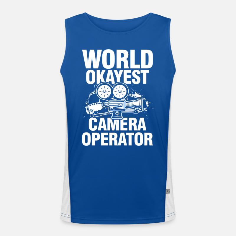World Okayest Camera Operator Funktionelles Kontrast-Tank Top für Männer 