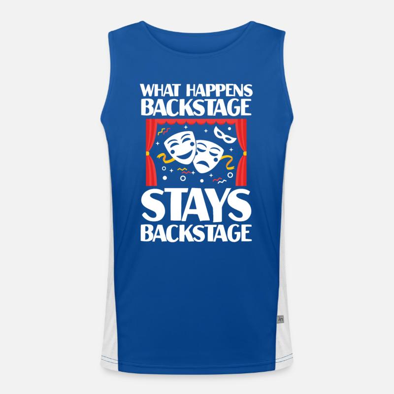 What Happens Backstage Stays Backstage Funktionelles Kontrast-Tank Top für Männer 