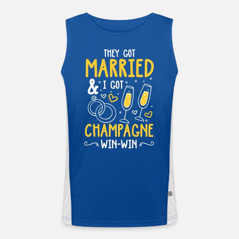 They Got Married I Got Win Win Funktionelles Kontrast-Tank Top für Männer 