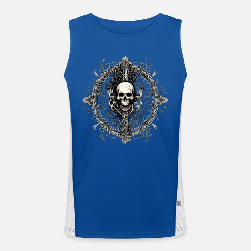 Gothik Okkult Rabe Gotik Schwarze Szene Wicca Funktionelles Kontrast-Tank Top für Männer 