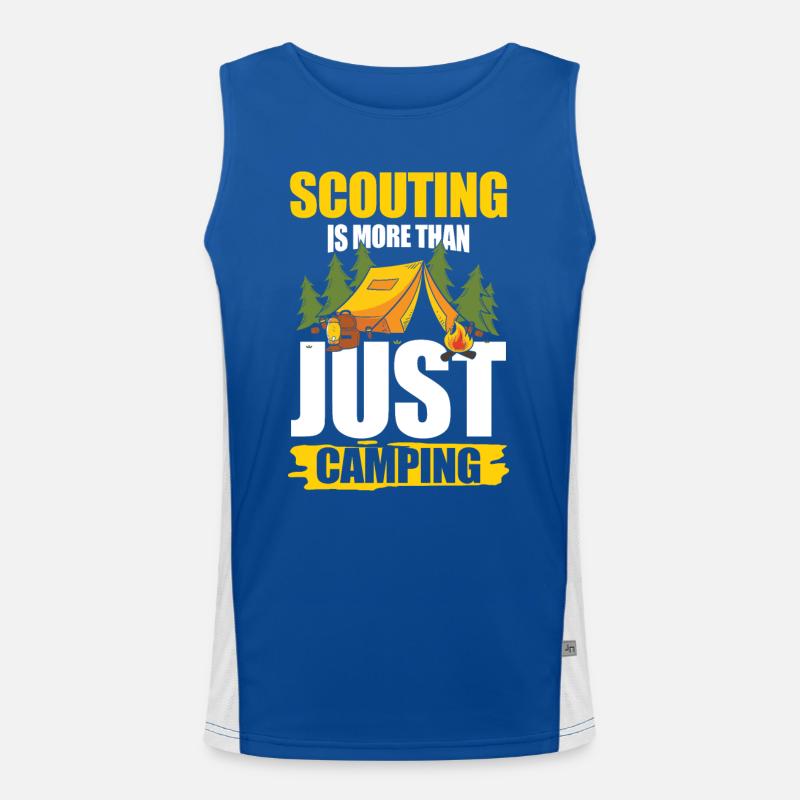 Scouting Is More Than Just Camping Funktionelles Kontrast-Tank Top für Männer 