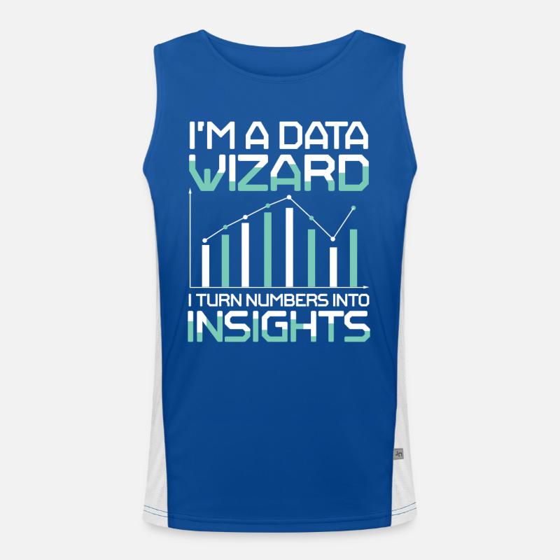 I'm A Data Wizard I Turn Numbers Into Insights Funktionelles Kontrast-Tank Top für Männer 
