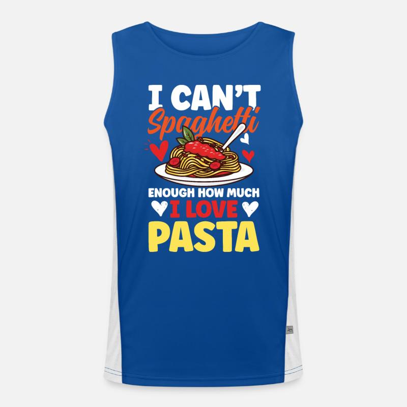 I Can't Spaghetti Enough How Much I Love Pasta Funktionelles Kontrast-Tank Top für Männer 