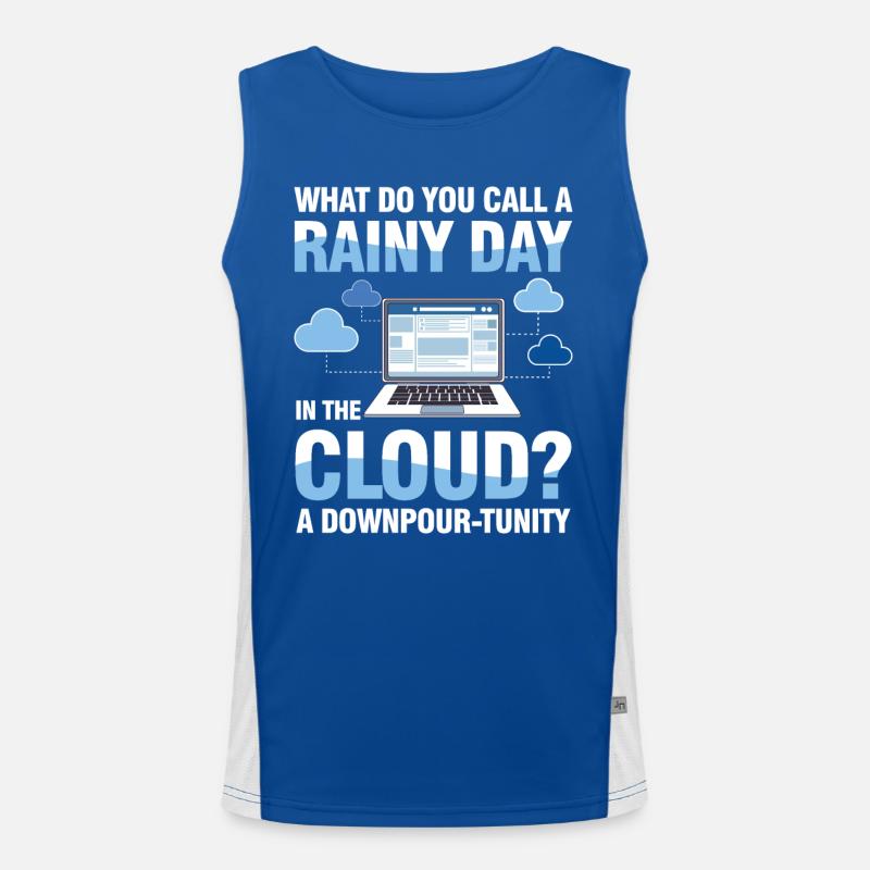 A Rainy Day In The Cloud A Downpour-Tunity Funktionelles Kontrast-Tank Top für Männer 