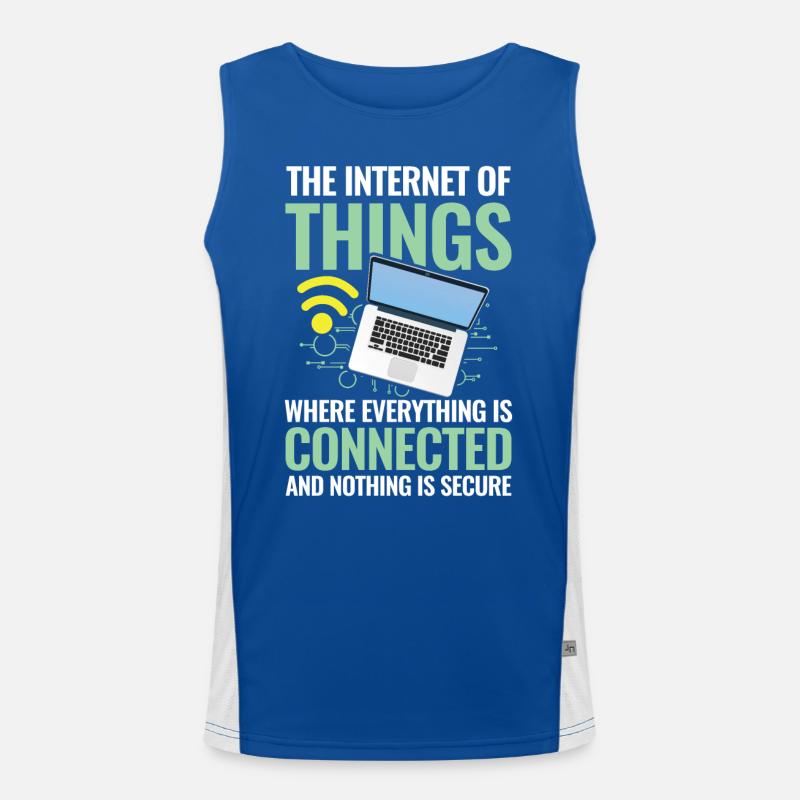Internet of Things Connected Nothing Is Secure Funktionelles Kontrast-Tank Top für Männer 