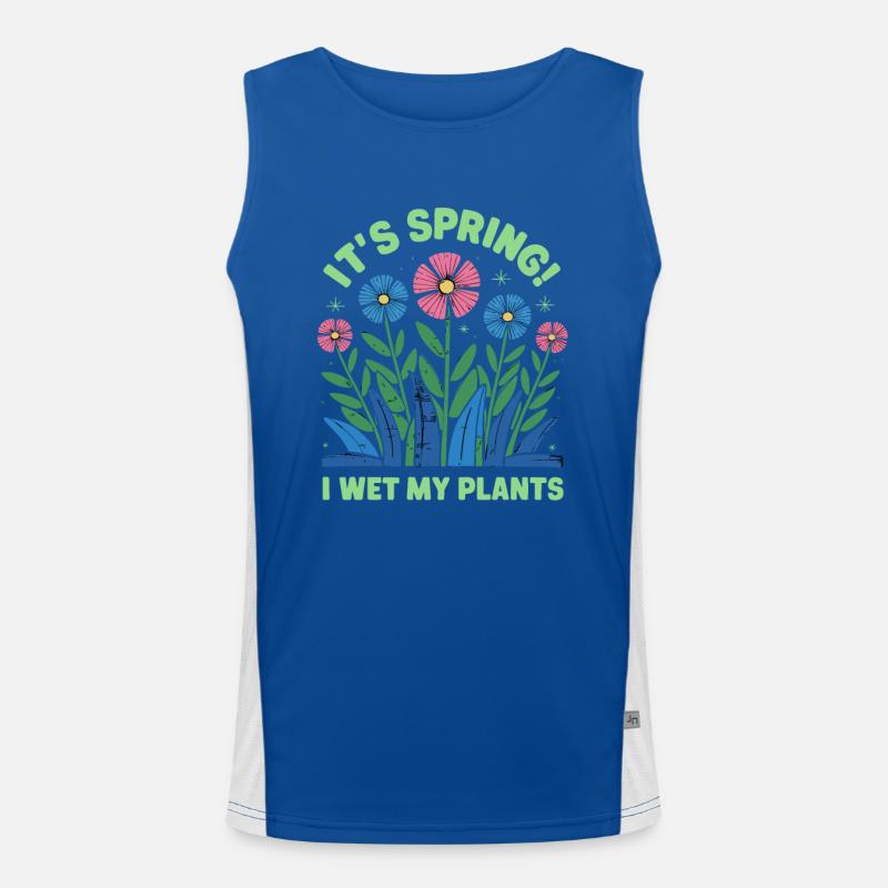 It's Spring I'm So Excited I Wet My Plants Funktionelles Kontrast-Tank Top für Männer 