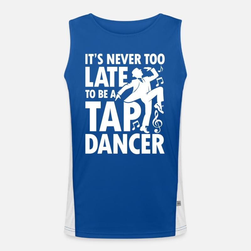 It's Never Too Late To Be A Tap Dancer Funktionelles Kontrast-Tank Top für Männer 